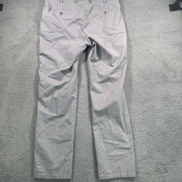 Peter Millar Pants Mens 38x33 Grey Chino Casual Straight Leg Cotton Blend - Picture 8 of 11